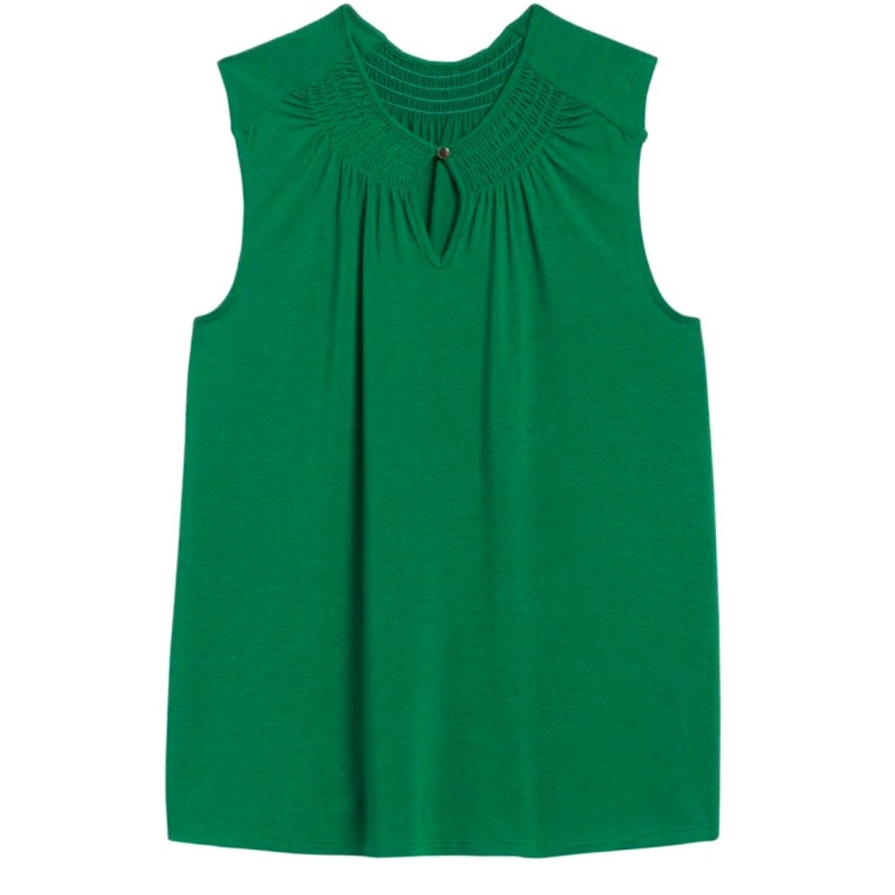 Smocked keyhole sleeveless top, Banana Republic